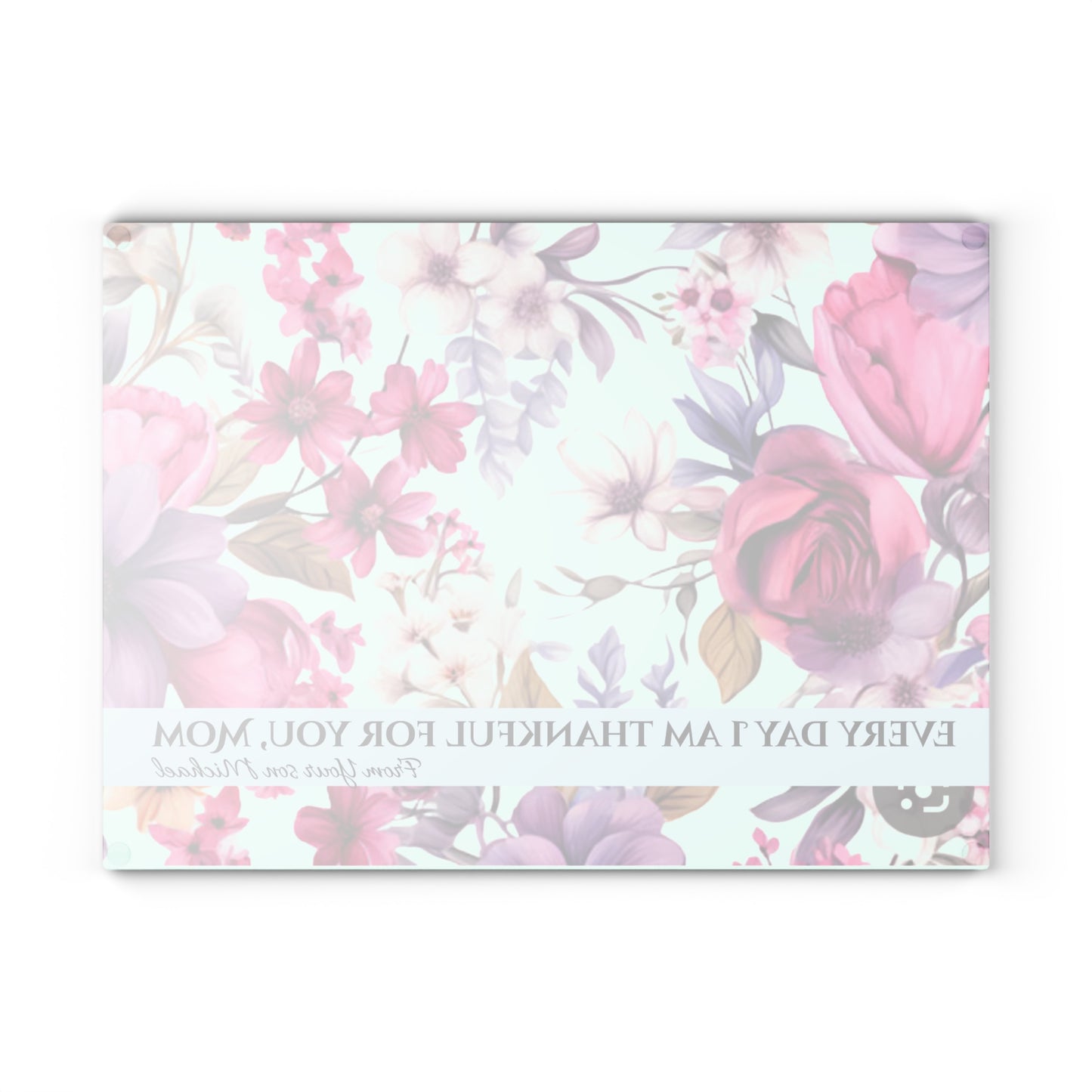 Floral Cutting Board for Mom - Meaningful Gift - Margo Makaroff - With Personalization