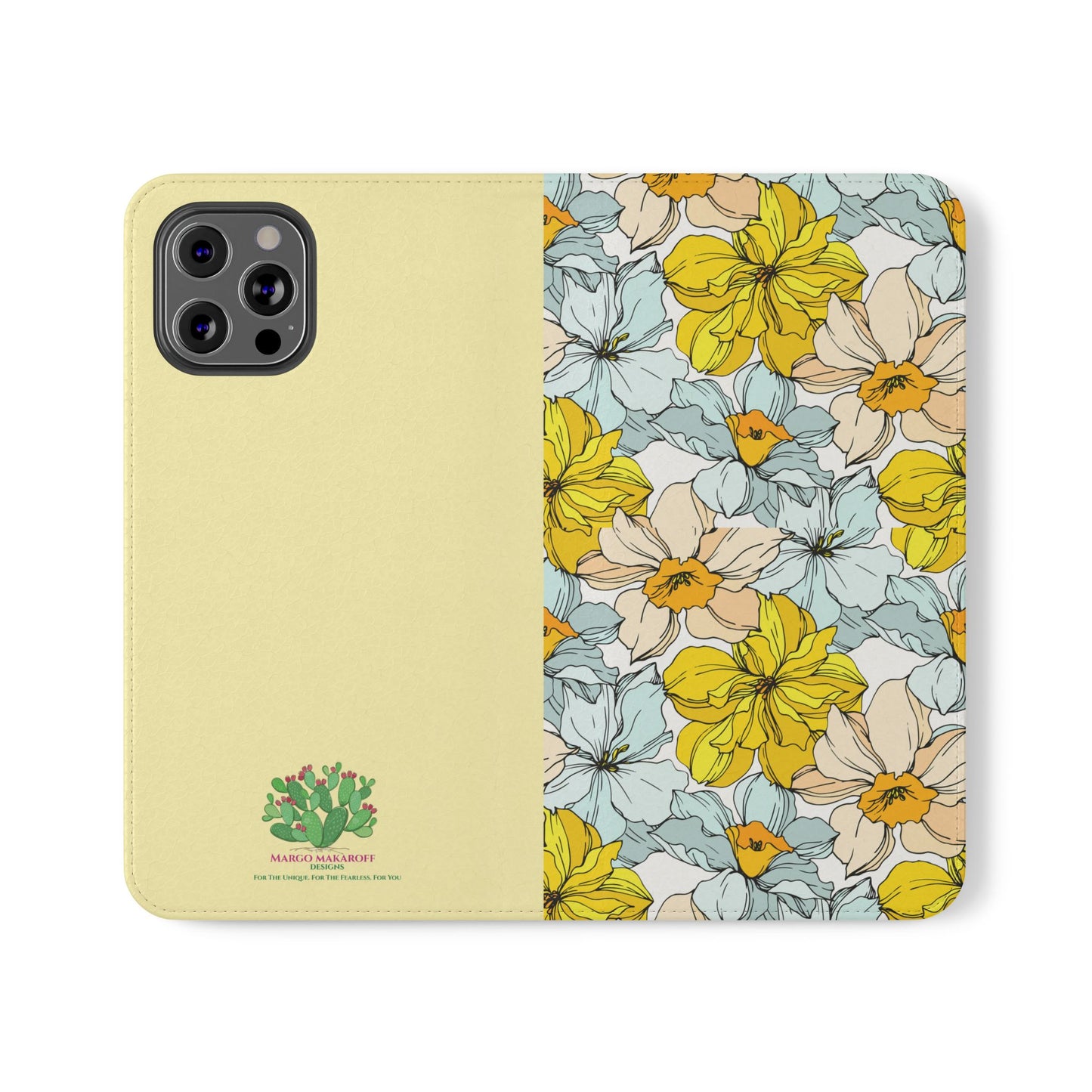 Floral with Pastel Yellow Wallet Case for iPhone & Android – Margo Makroff - Personalization Available