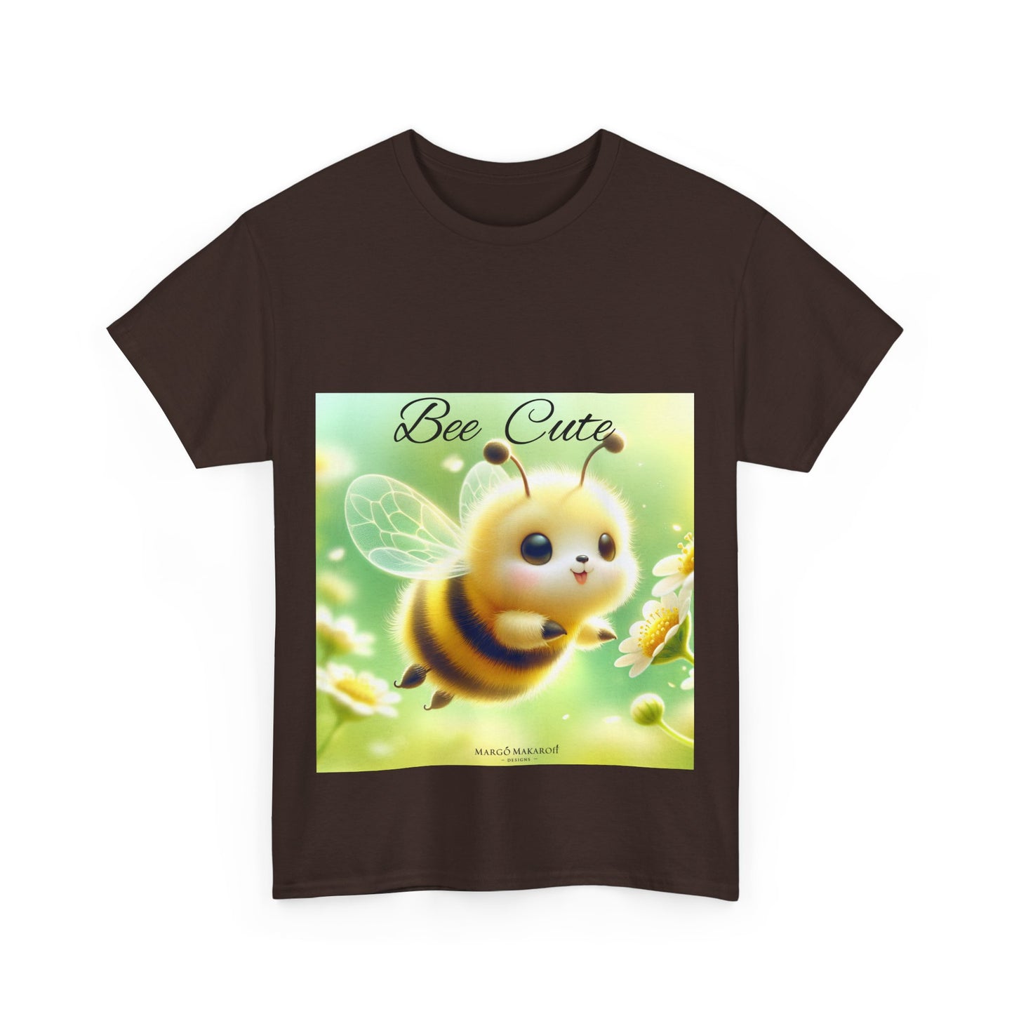 Bee Cute Unisex Heavy Cotton Tee - Design Margo Makaroff with Personalization