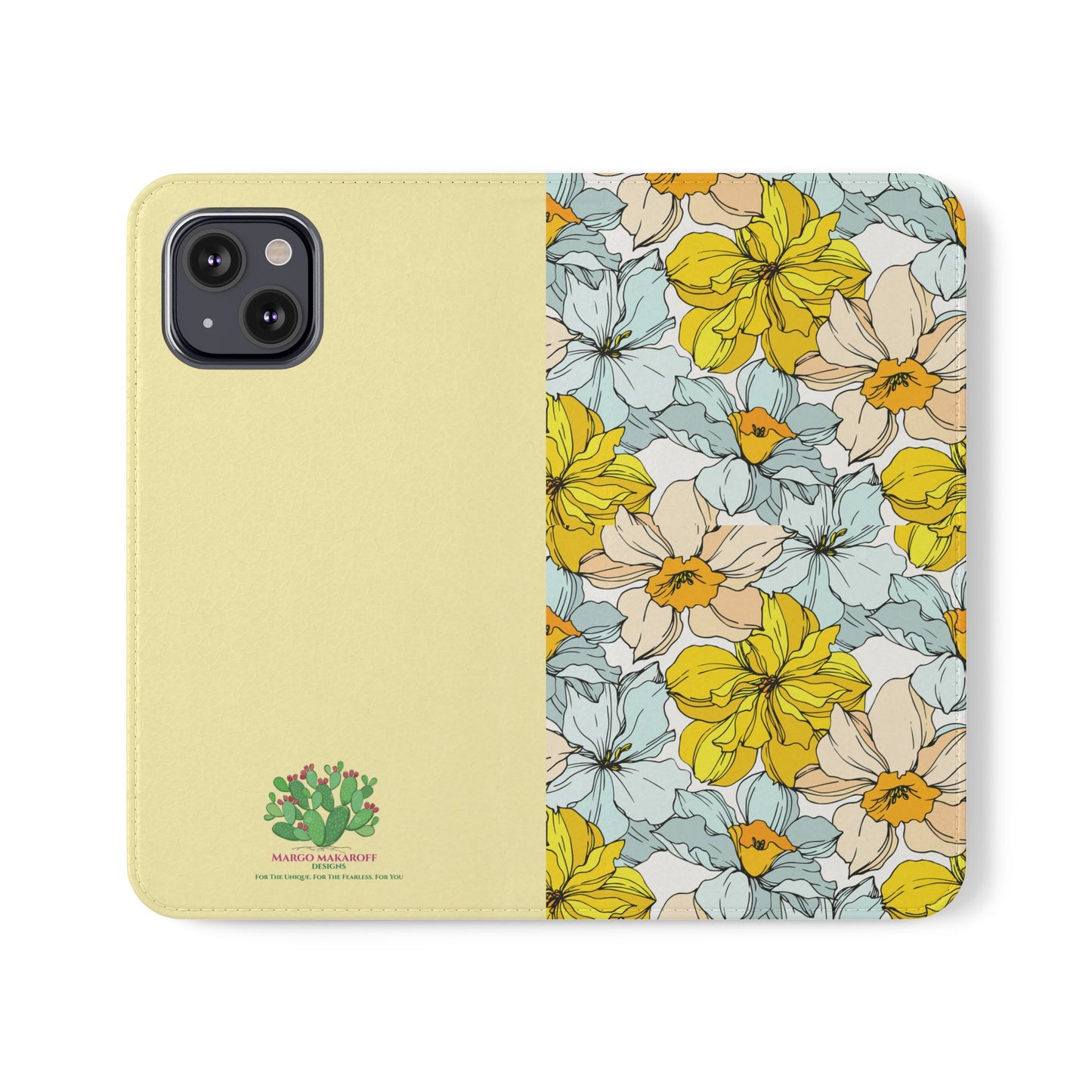 Floral with Pastel Yellow Wallet Case for iPhone & Android – Margo Makroff - Personalization Available