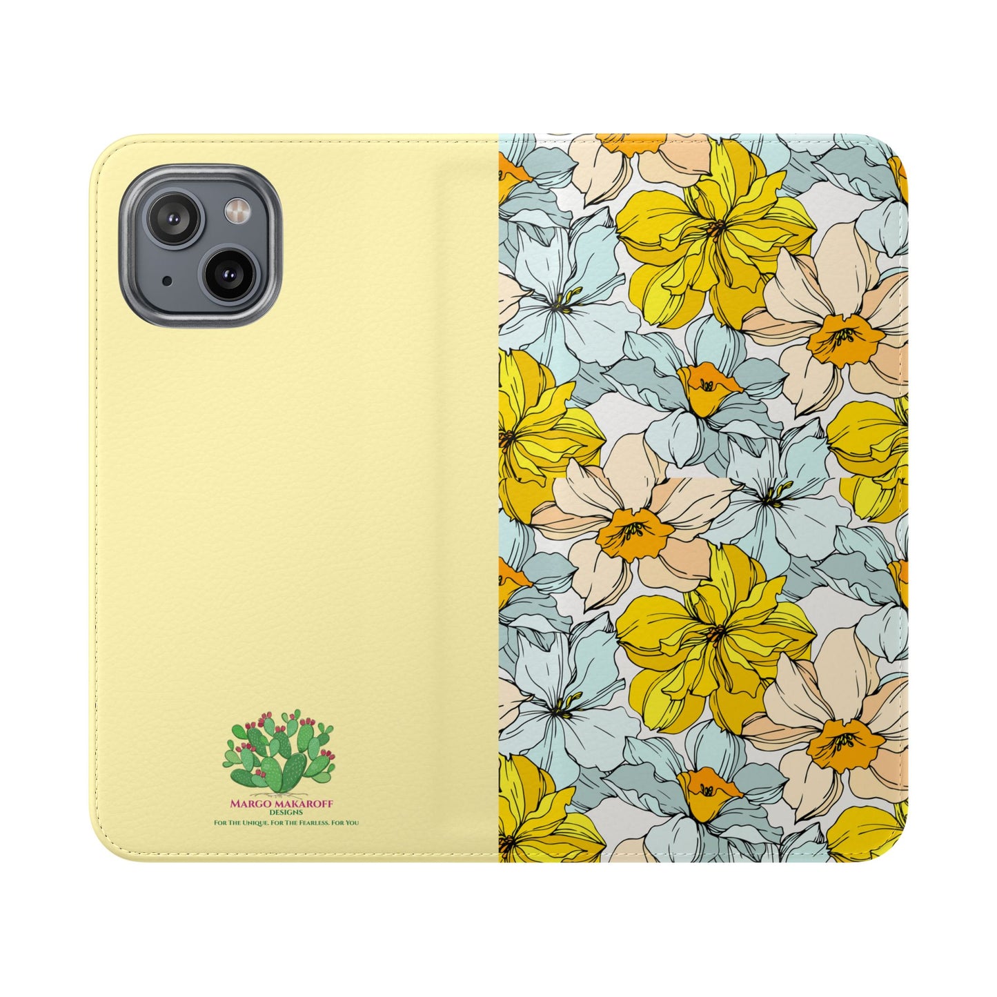 Floral with Pastel Yellow Wallet Case for iPhone & Android – Margo Makroff - Personalization Available