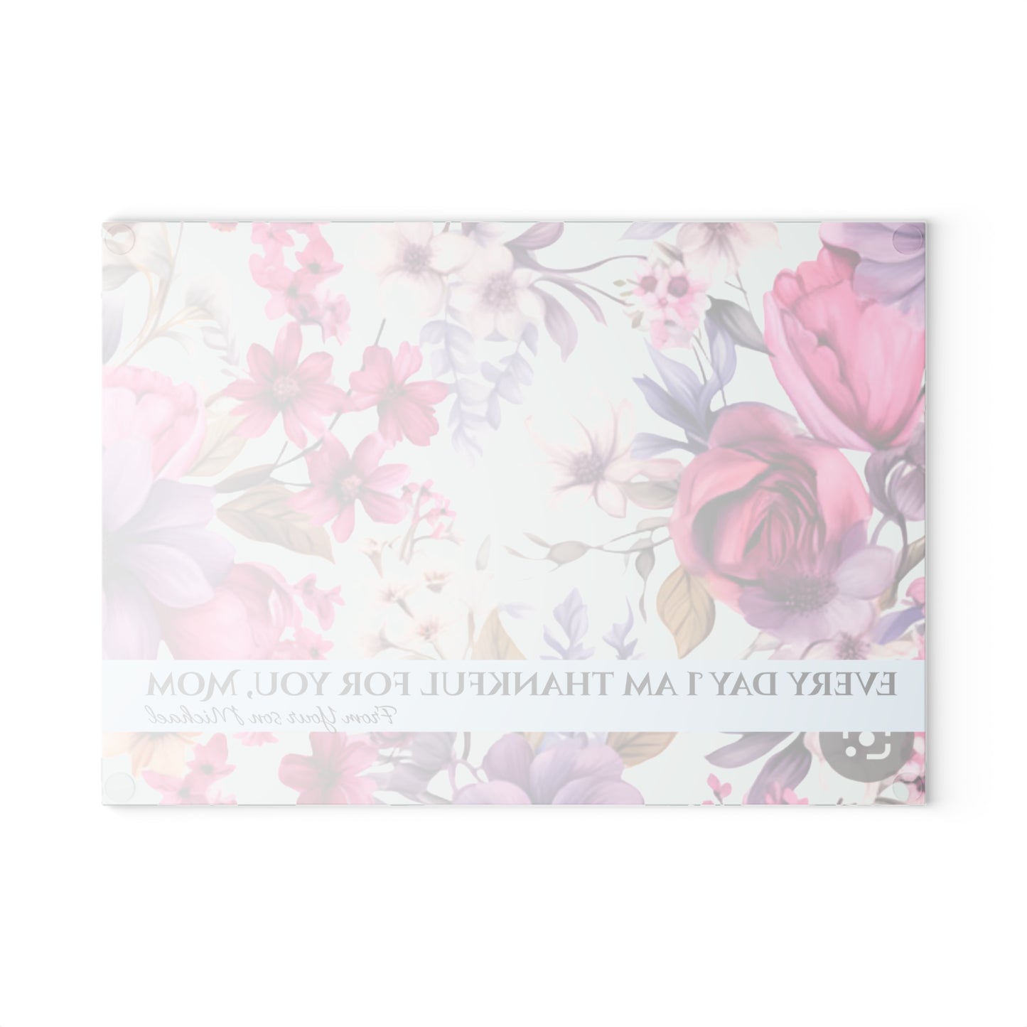 Floral Cutting Board for Mom - Meaningful Gift - Margo Makaroff - With Personalization
