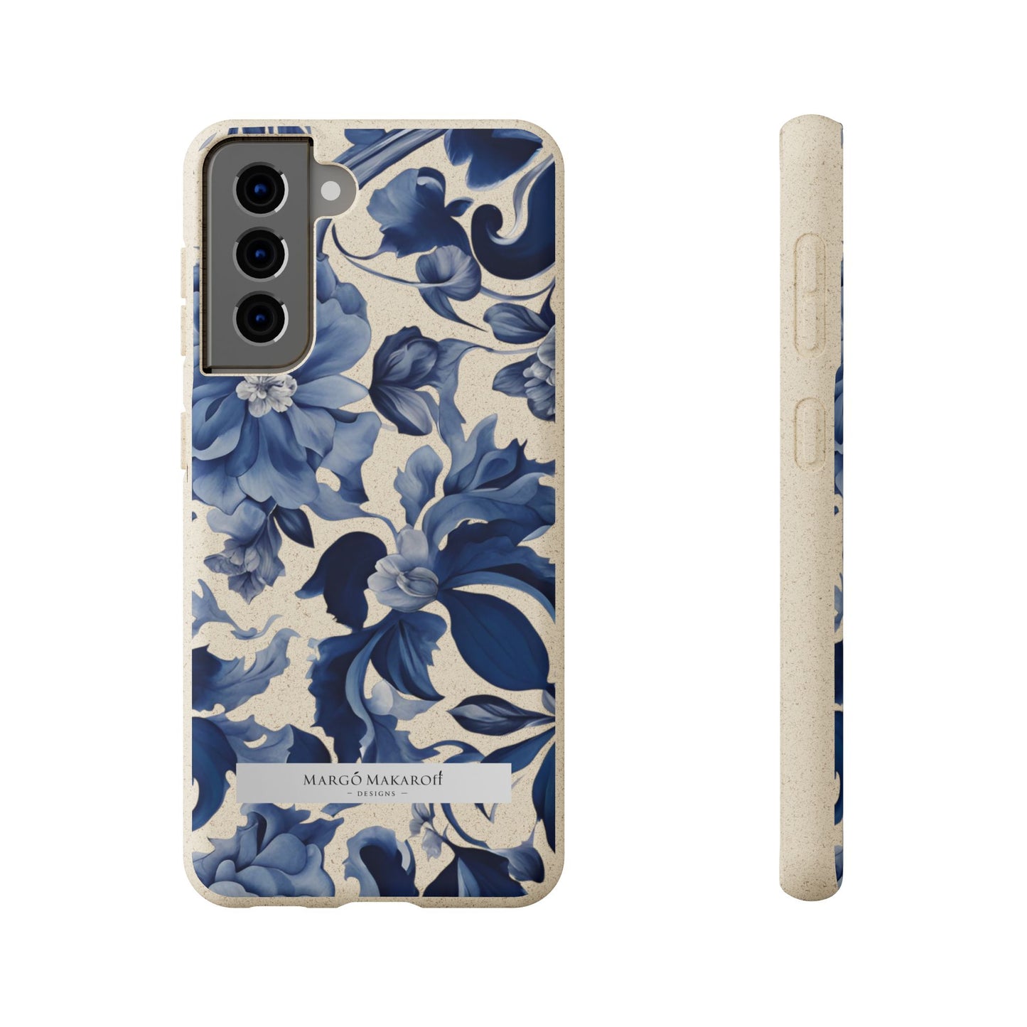 Blue Majolica Collection Biodegradable Phone Case - Eco-Friendly Style for Nature Lovers with Personalization by Margo Makaroff