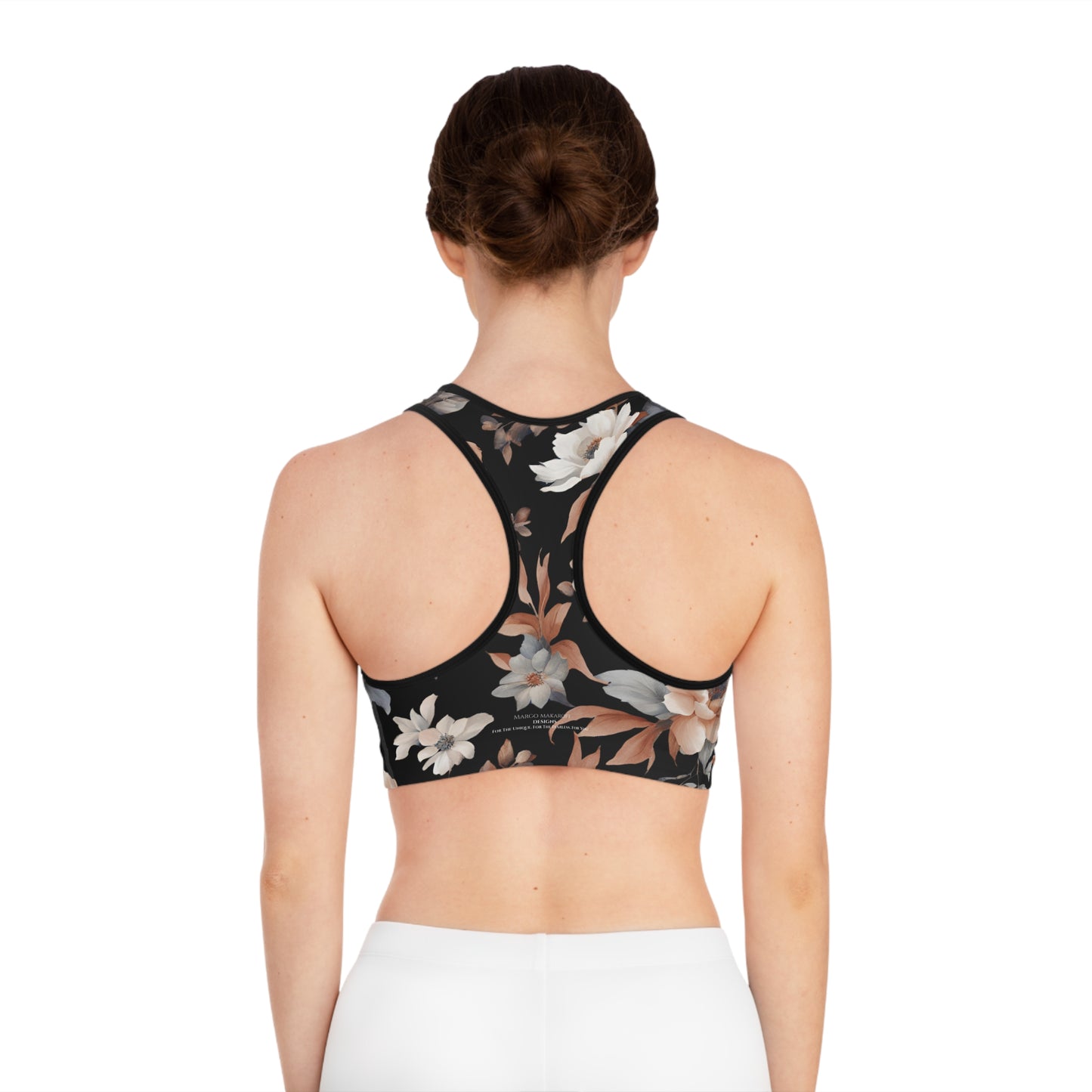 Floral Collection Sports Bra for Stylish Workouts by Margo Makaroff - Personalization Available