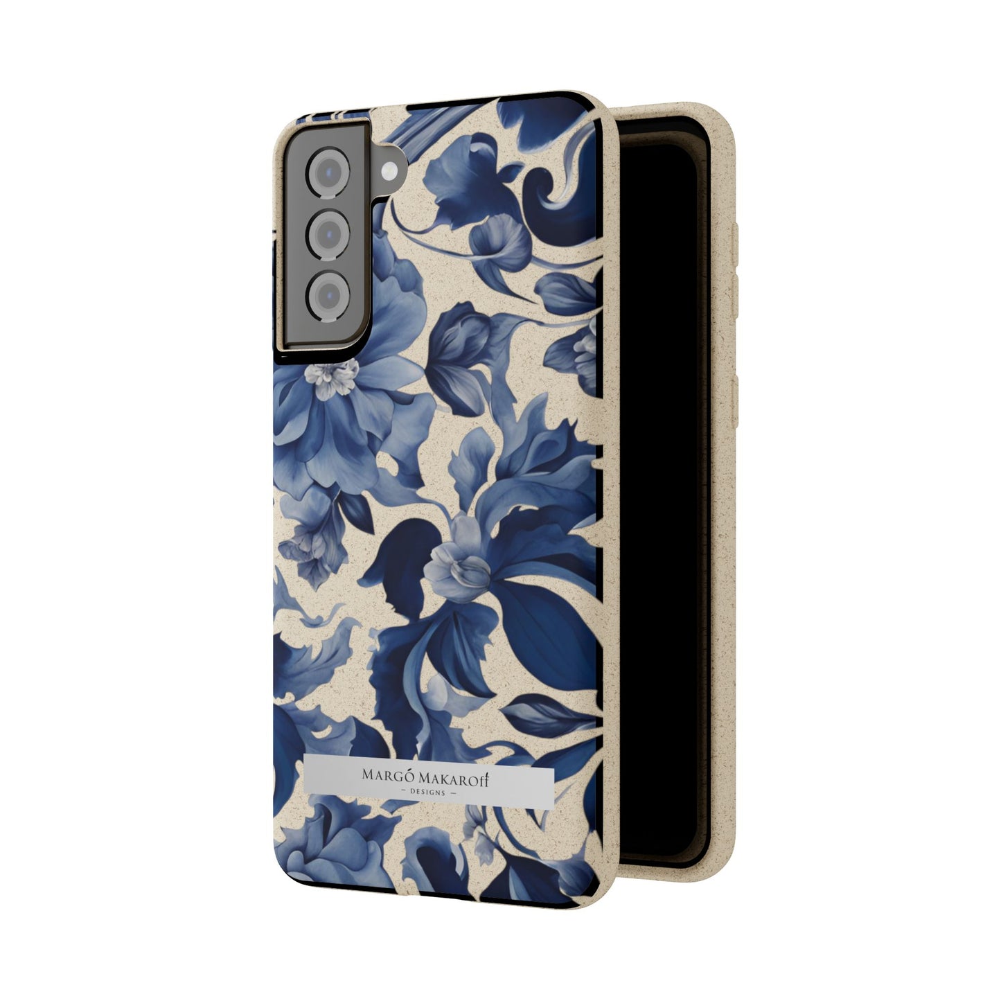 Blue Majolica Collection Biodegradable Phone Case - Eco-Friendly Style for Nature Lovers with Personalization by Margo Makaroff