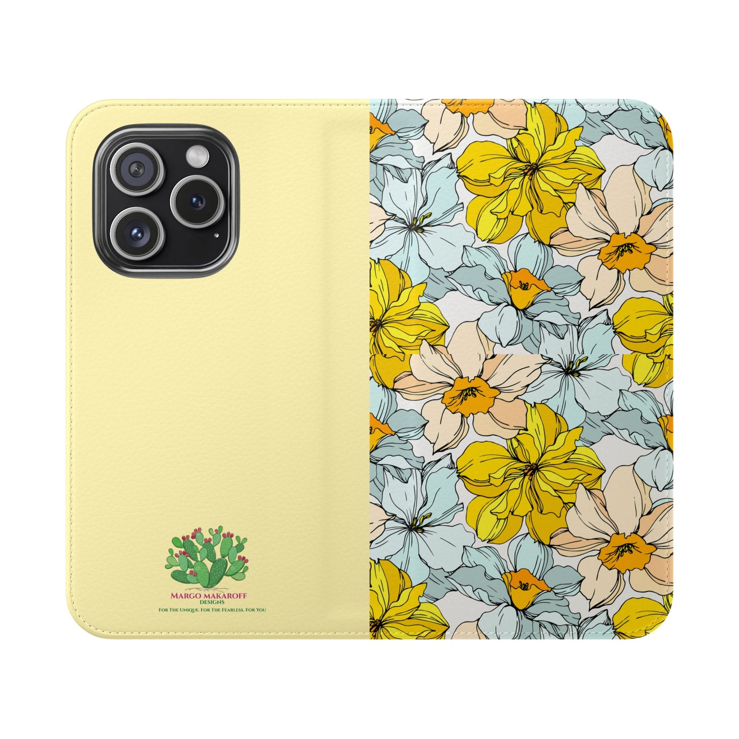 Floral with Pastel Yellow Wallet Case for iPhone & Android – Margo Makroff - Personalization Available