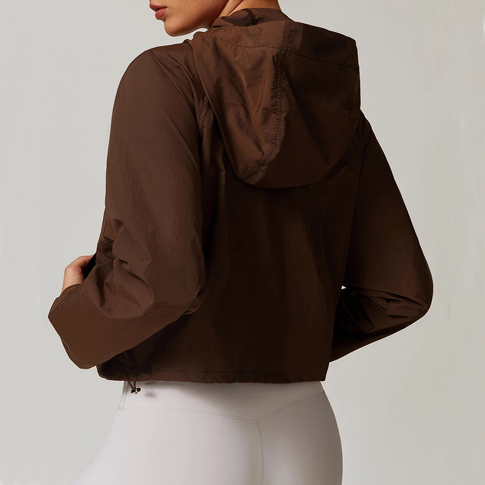 Yoga Long Sleeve Women's Hooded Jacket Fast Drying