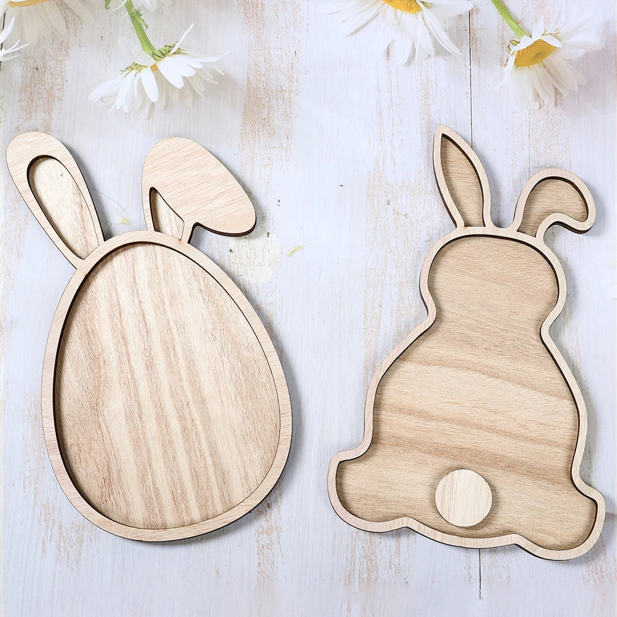Easter Bunny Wood Food Plate/Tray
