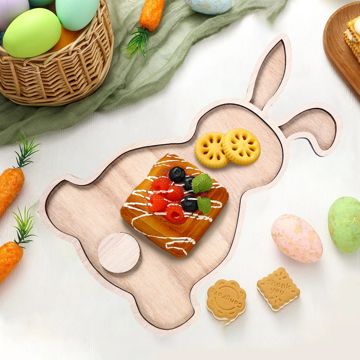 Easter Bunny Wood Food Plate/Tray