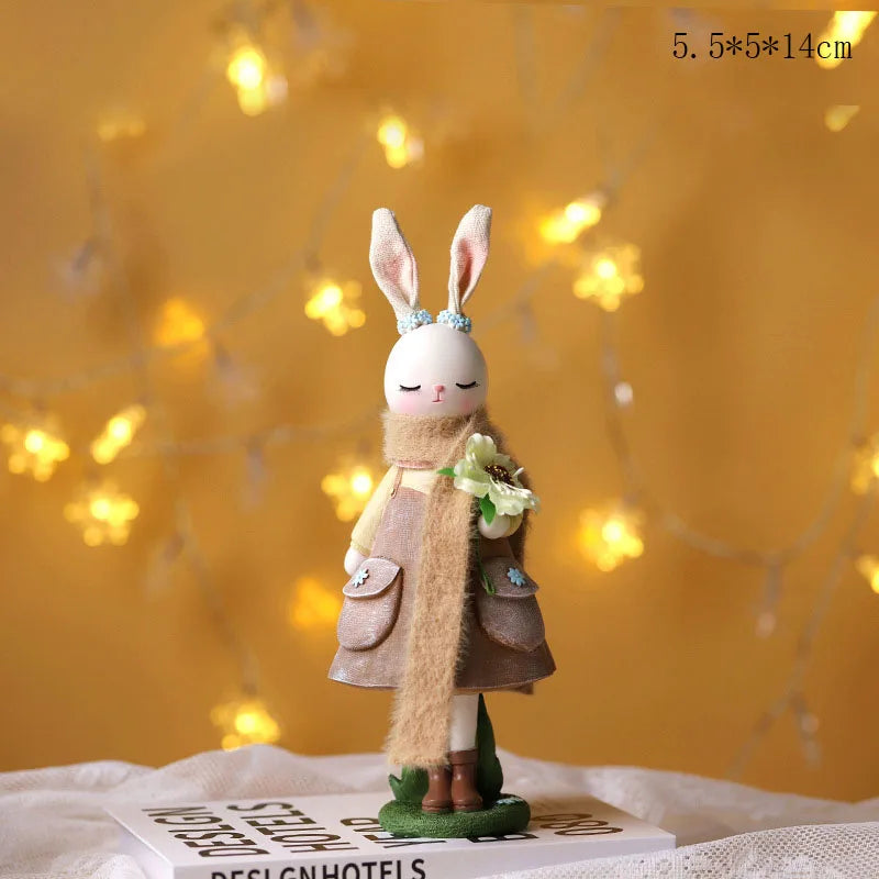 Easter Cartoon Cute Rabbit Home Table Resin Ornaments