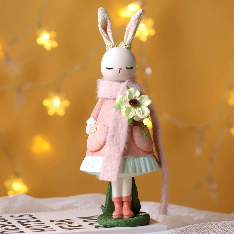 Easter Cartoon Cute Rabbit Home Table Resin Ornaments