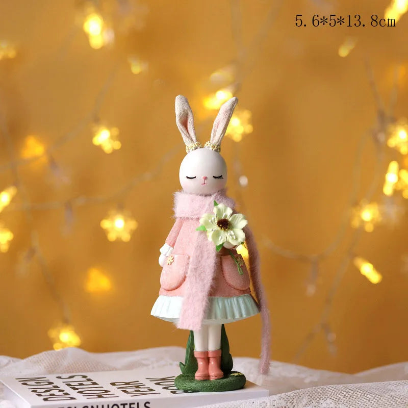 Easter Cartoon Cute Rabbit Home Table Resin Ornaments