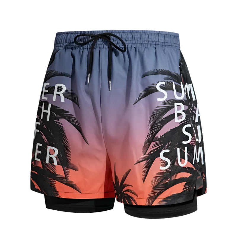 Men Double-layer Swimming Shorts