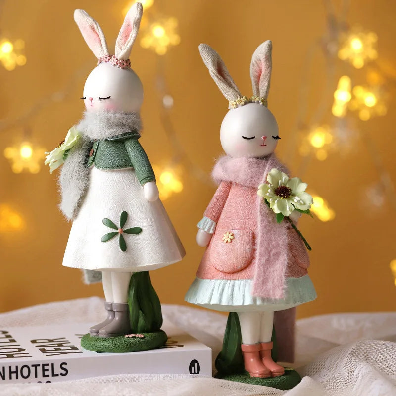 Easter Cartoon Cute Rabbit Home Table Resin Ornaments