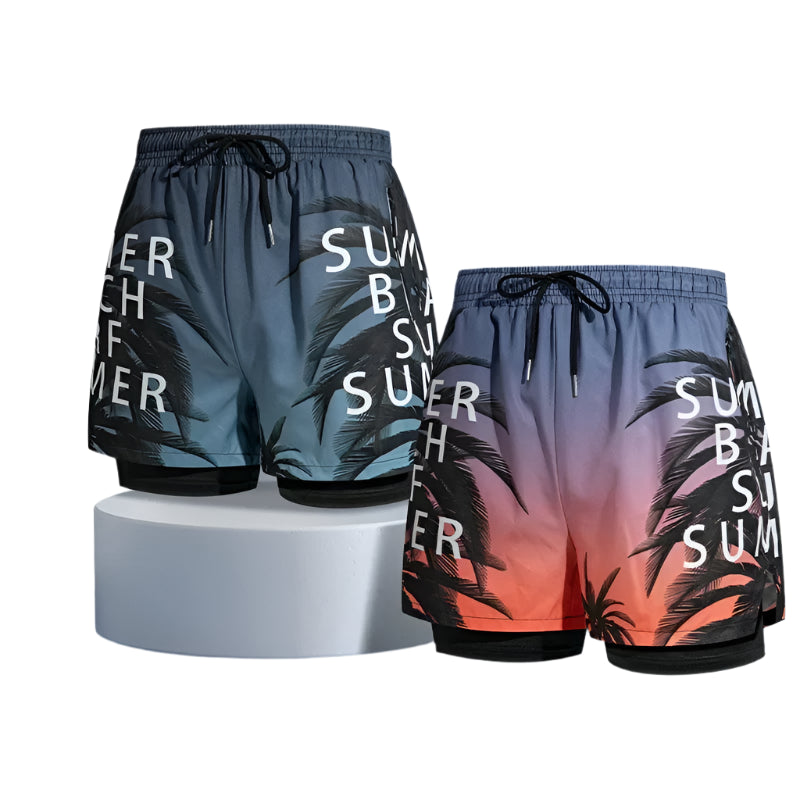 Men Double-layer Swimming Shorts