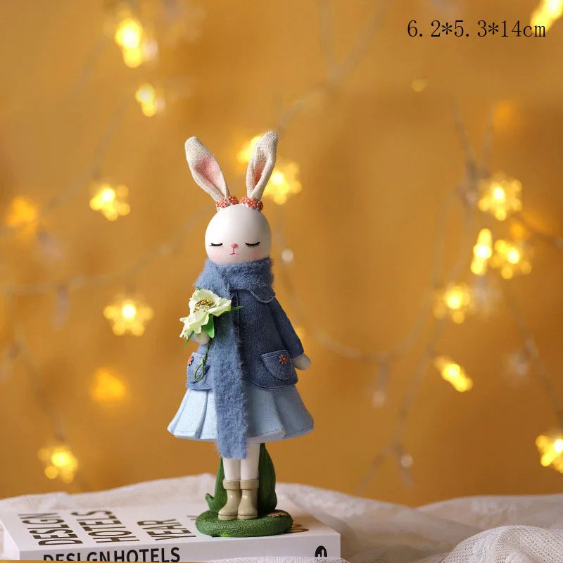 Easter Cartoon Cute Rabbit Home Table Resin Ornaments