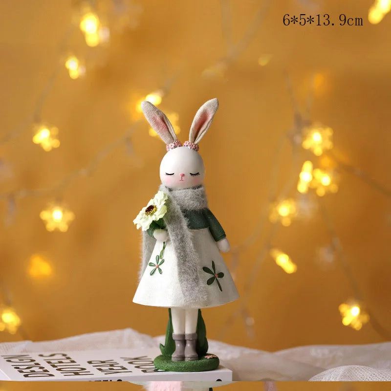 Easter Cartoon Cute Rabbit Home Table Resin Ornaments