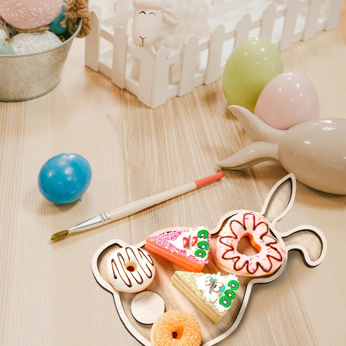 Easter Bunny Wood Food Plate/Tray