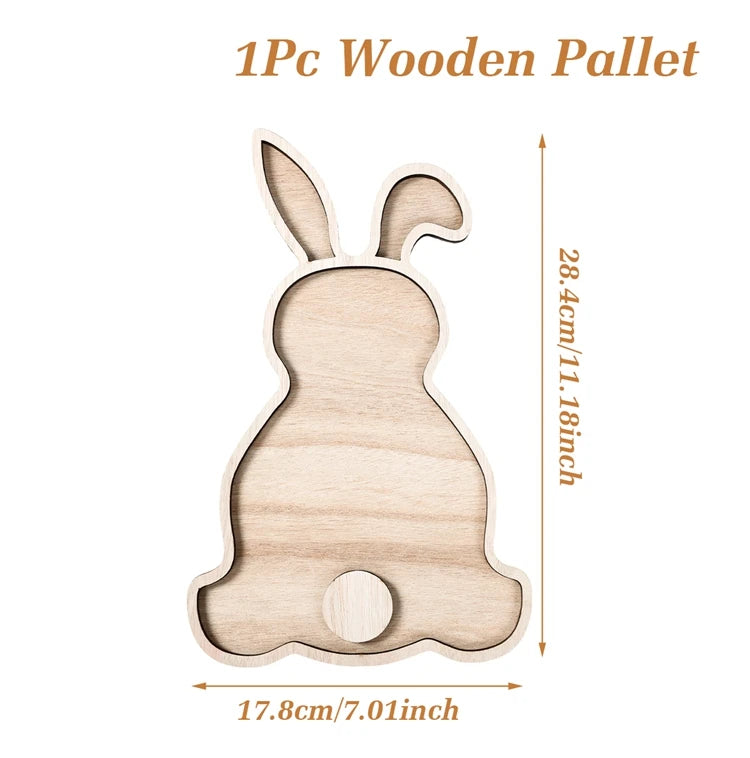 Easter Bunny Wood Food Plate/Tray