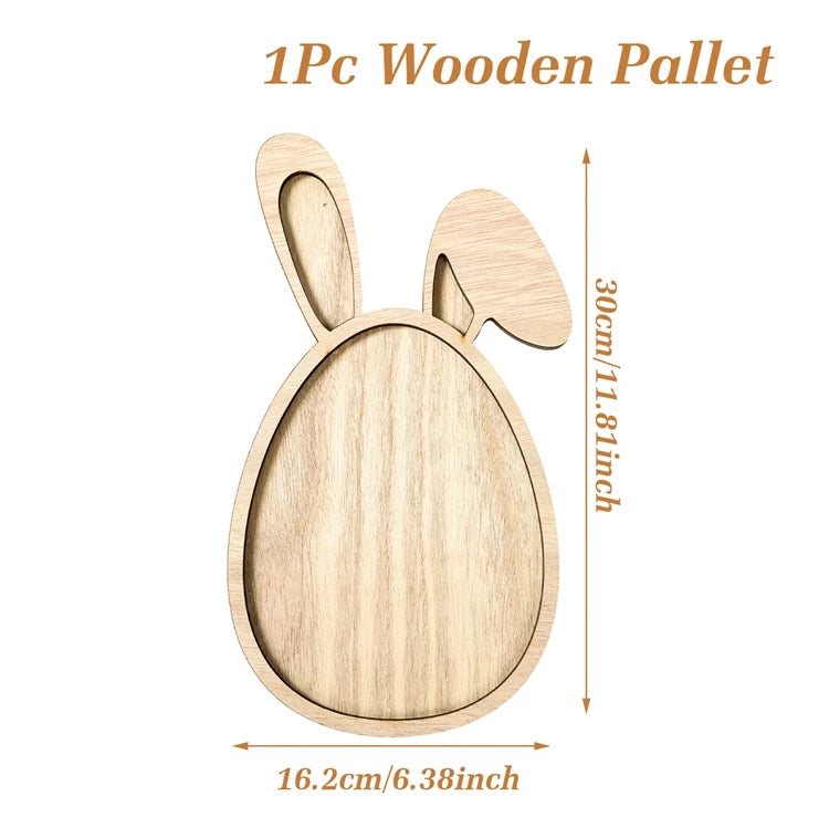 Easter Bunny Wood Food Plate/Tray