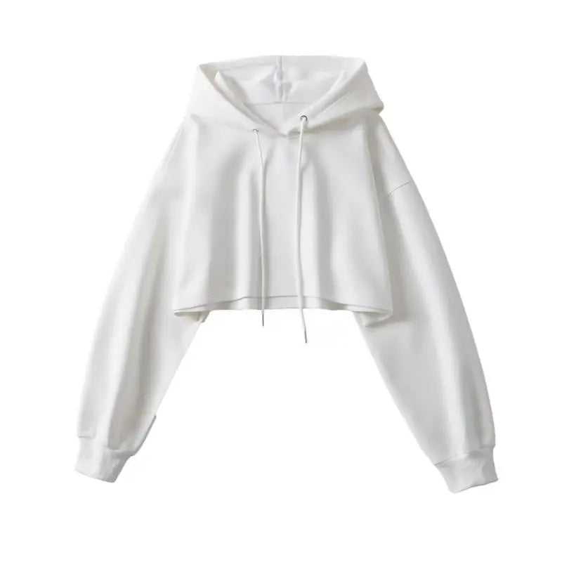 Women Crop Hoodie Long Sleeve