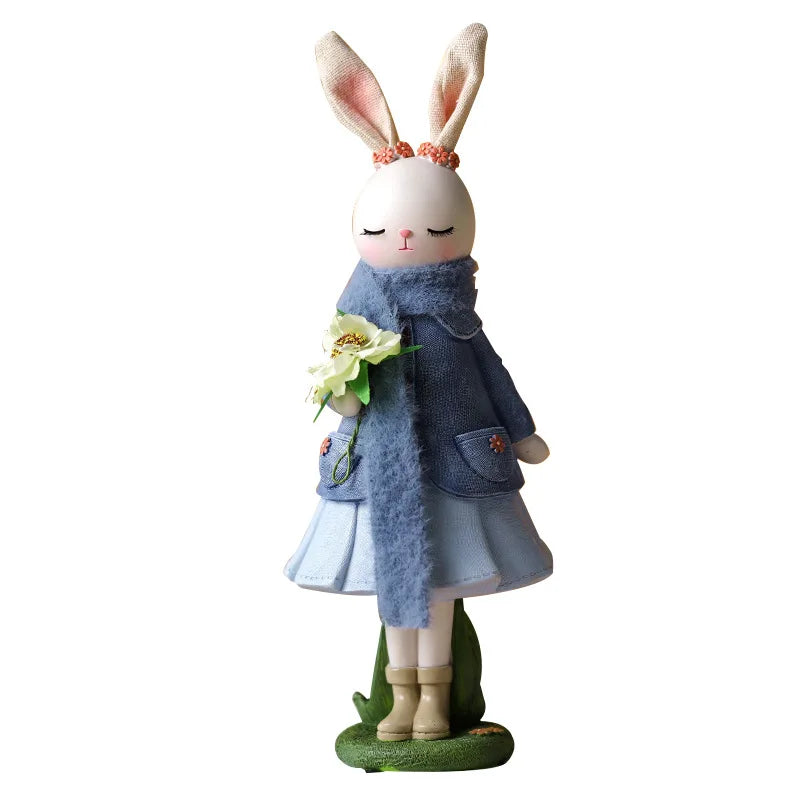 Easter Cartoon Cute Rabbit Home Table Resin Ornaments