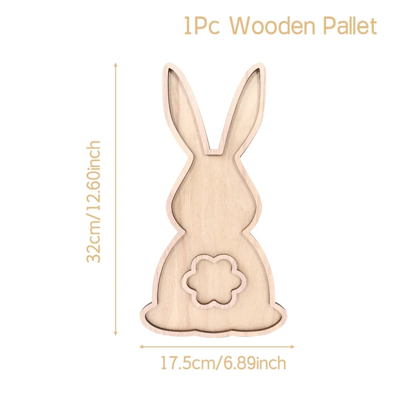 Easter Bunny Wood Food Plate/Tray