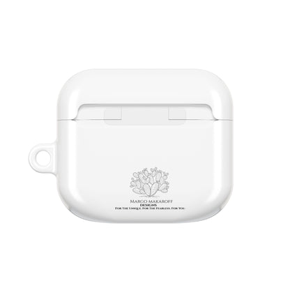 Elegant Floral AirPod Case - Monochrome Collection - Margo Makaroff - Personalization Available