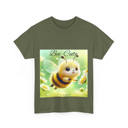Bee Cute Unisex Heavy Cotton Tee - Design Margo Makaroff with Personalization