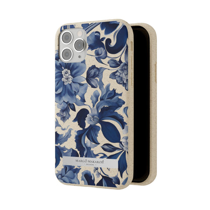 Blue Majolica Collection Biodegradable Phone Case - Eco-Friendly Style for Nature Lovers with Personalization by Margo Makaroff