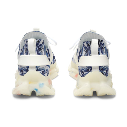 Blue Majolica Collection Women's Mesh Sneakers-Design Margo Makaroff- Personalization Available