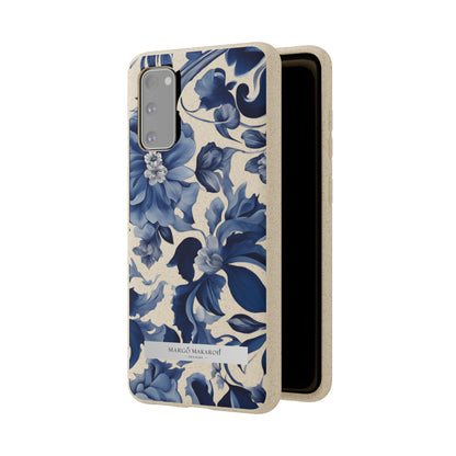 Blue Majolica Collection Biodegradable Phone Case - Eco-Friendly Style for Nature Lovers with Personalization by Margo Makaroff