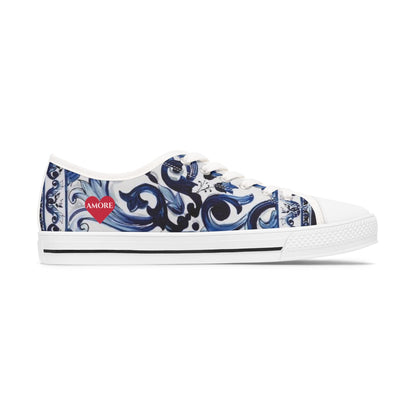 Elegant Blue Majolica Collection Sneakers for Women by Margo Makaroff - Personalization Available