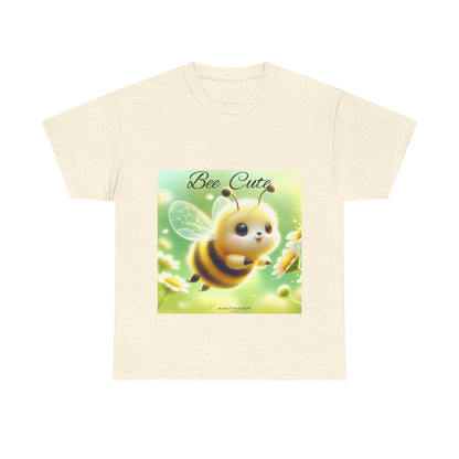 Bee Cute Unisex Heavy Cotton Tee - Design Margo Makaroff with Personalization