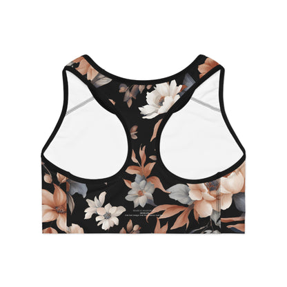 Floral Collection Sports Bra for Stylish Workouts by Margo Makaroff - Personalization Available
