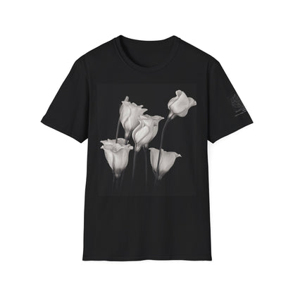 Elegant Floral Unisex T-Shirt - Monochrome Collection - Margo Makaroff  - Personalization Available
