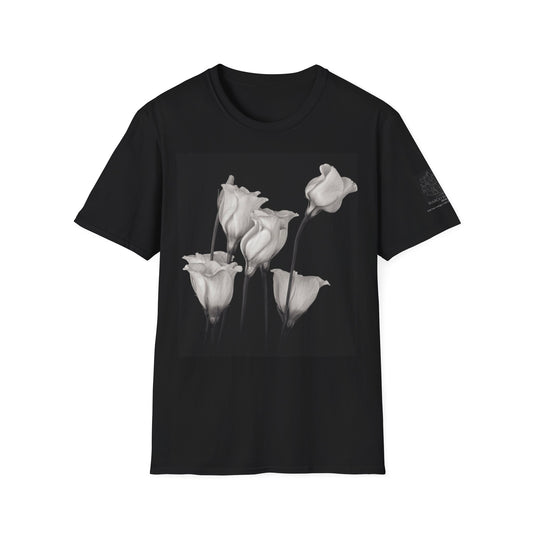 Elegant Floral Unisex T-Shirt - Monochrome Collection - Margo Makaroff  - Personalization Available