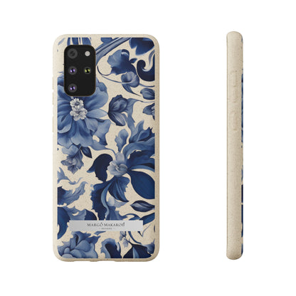 Blue Majolica Collection Biodegradable Phone Case - Eco-Friendly Style for Nature Lovers with Personalization by Margo Makaroff