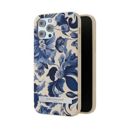 Blue Majolica Collection Biodegradable Phone Case - Eco-Friendly Style for Nature Lovers with Personalization by Margo Makaroff