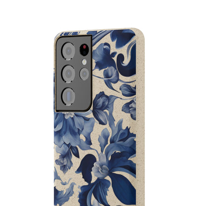 Blue Majolica Collection Biodegradable Phone Case - Eco-Friendly Style for Nature Lovers with Personalization by Margo Makaroff