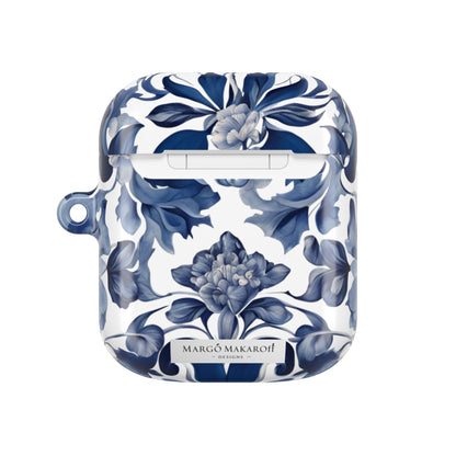 Blue Majolica AirPod Case - Margo Makaroff - Personalization Available