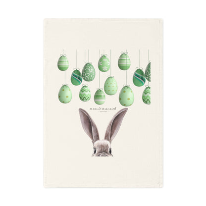 Cute Rabbit Cotton Tea Towel - Perfect for Easter and Spring Decor with Personalization by Margo Makaroff