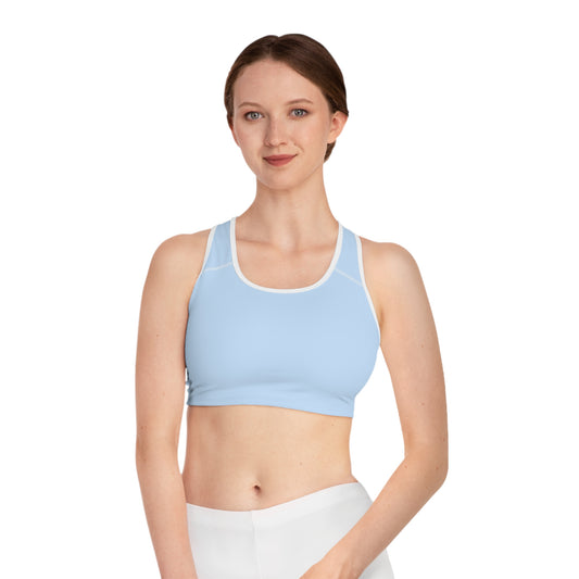 Pastel Blue Minimalistic Sports Bra - Margo Makaroff - Personalization Available