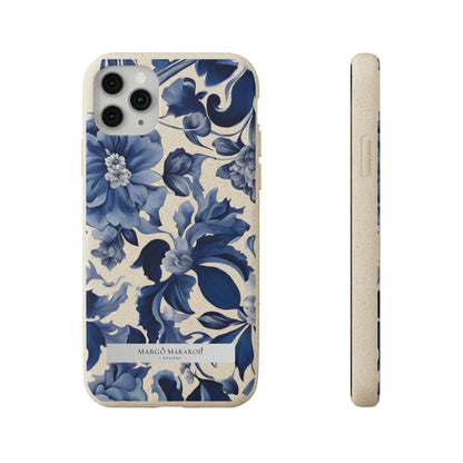 Blue Majolica Collection Biodegradable Phone Case - Eco-Friendly Style for Nature Lovers with Personalization by Margo Makaroff