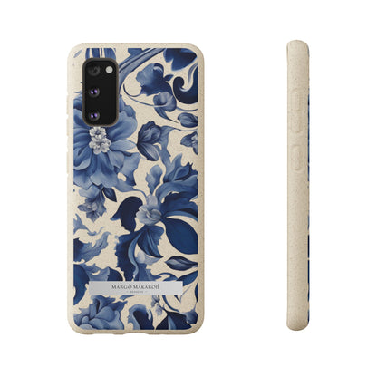 Blue Majolica Collection Biodegradable Phone Case - Eco-Friendly Style for Nature Lovers with Personalization by Margo Makaroff