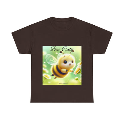 Bee Cute Unisex Heavy Cotton Tee - Design Margo Makaroff with Personalization