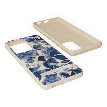 Blue Majolica Collection Biodegradable Phone Case - Eco-Friendly Style for Nature Lovers with Personalization by Margo Makaroff
