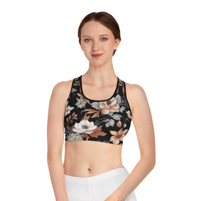 Floral Collection Sports Bra for Stylish Workouts by Margo Makaroff - Personalization Available