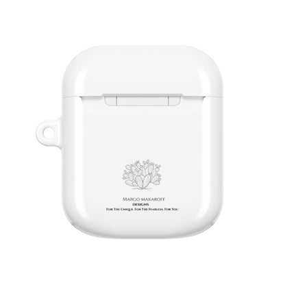 Elegant Floral AirPod Case - Monochrome Collection - Margo Makaroff - Personalization Available