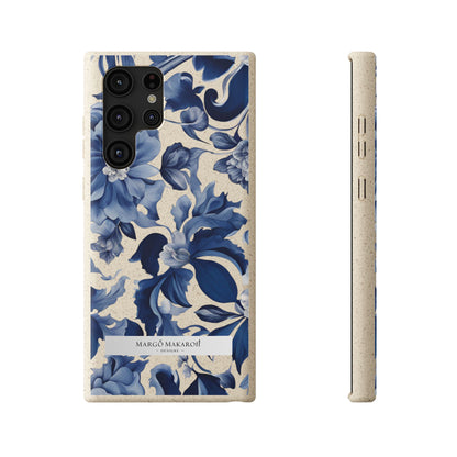Blue Majolica Collection Biodegradable Phone Case - Eco-Friendly Style for Nature Lovers with Personalization by Margo Makaroff